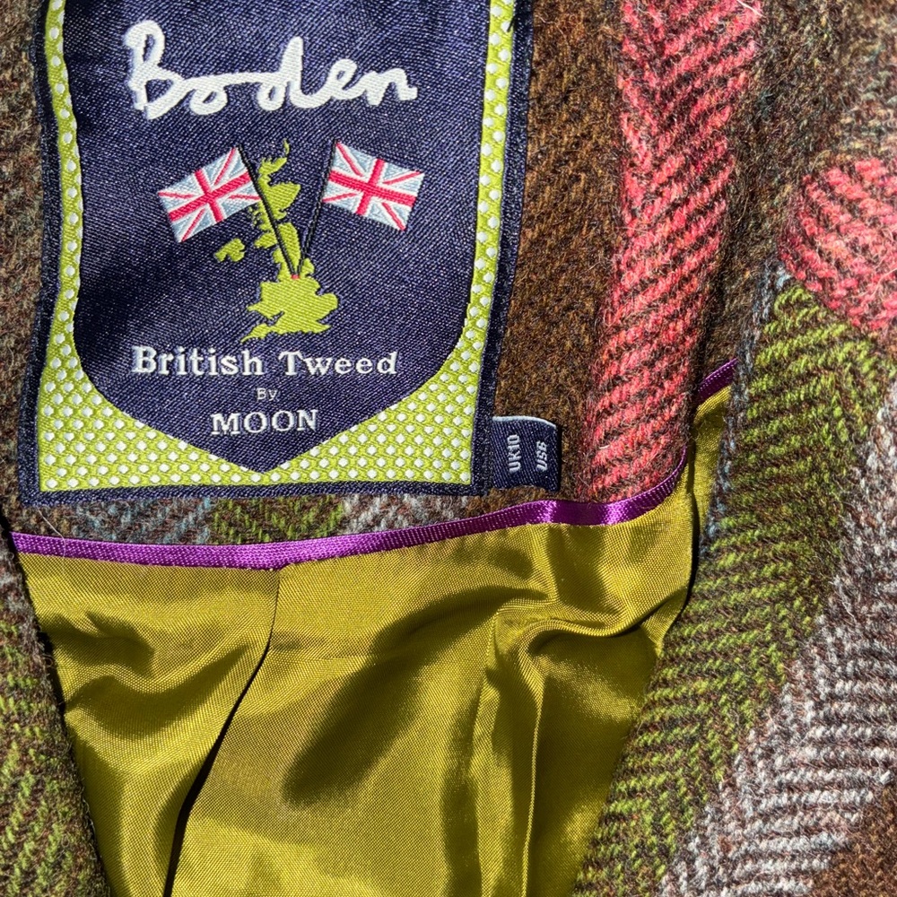 Boden British Tweed Multicolor Striped Blazer and Skirt Set - Picture 3 of 8